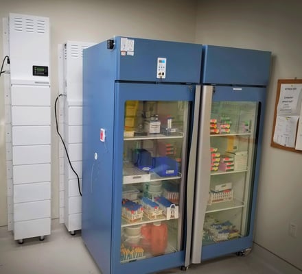Helmer Refrigerator with Battery Backup behind-gif