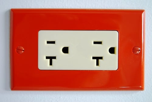 red outlet cover